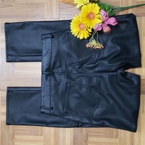 H&M black leather-look pants